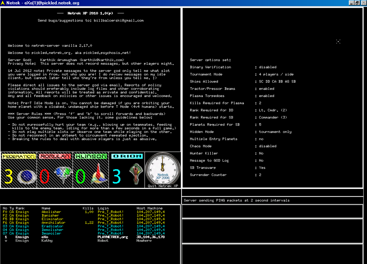Title screen of Netrek