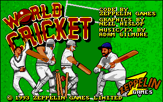 Title screen of World Cricket