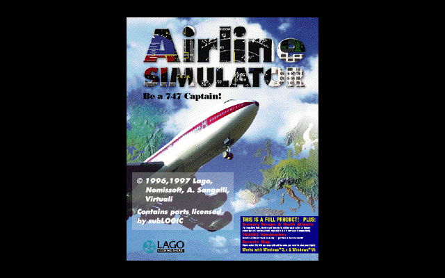 Title screen of Airline Simulator