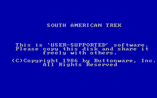 Title screen of South American Trek