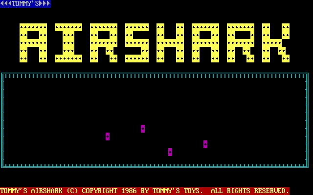 Title screen of Tommy's Airshark