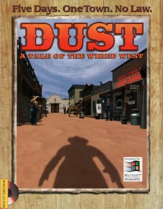 Box front of Dust: A Tale of the Wired West, United Kingdom