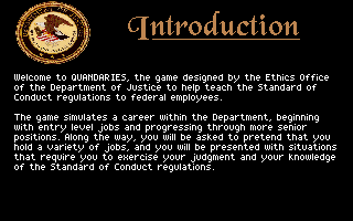 Title screen of Quandaries