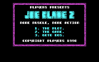 Title screen of Joe Blade II