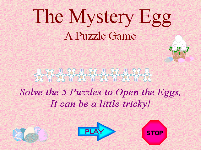 Title screen of Mystery Egg