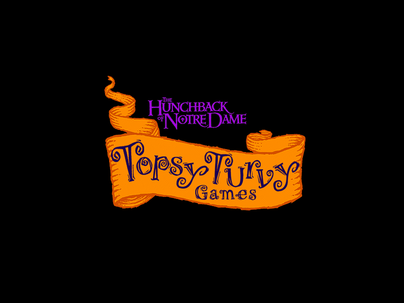 Title screen of Disney's The Hunchback of Notre Dame: 5 Topsy Turvy Games