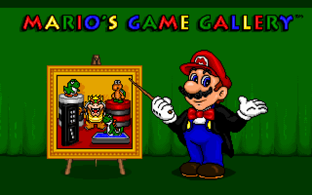 Title screen of Mario's Game Gallery
