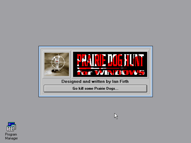 Title screen of Prairie Dog Hunt for Windows