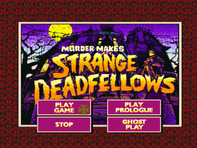 Title screen of Murder Makes Strange Deadfellows