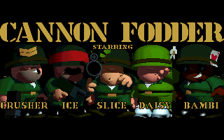 Title screen of Cannon Fodder