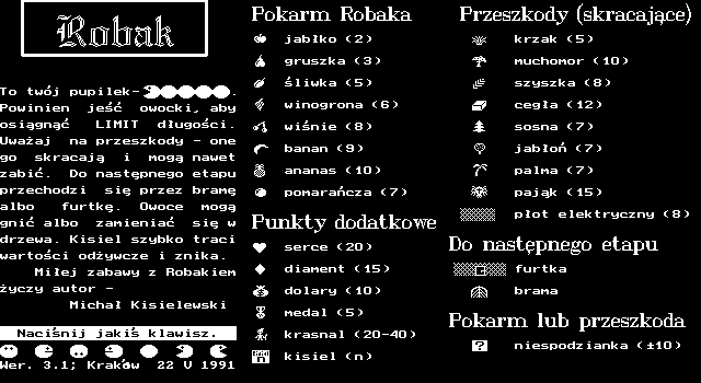 Title screen of Robak