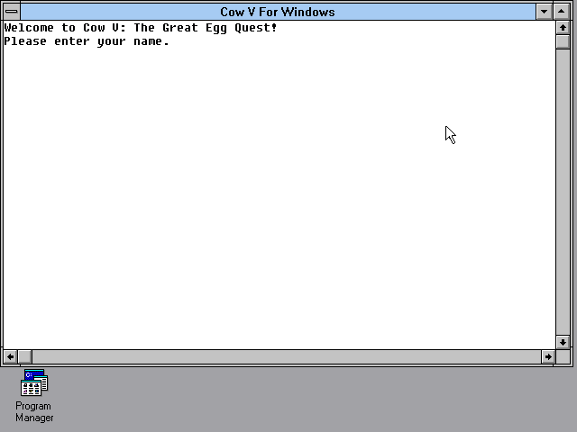Title screen of Cow V: The Great Egg Quest