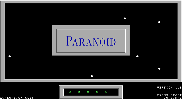 Title screen of Paranoid
