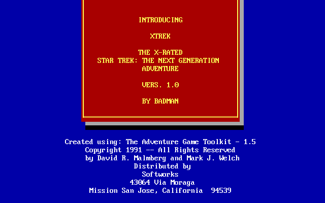Title screen of Xtrek