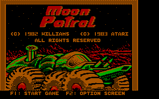 Title screen of Moon Patrol