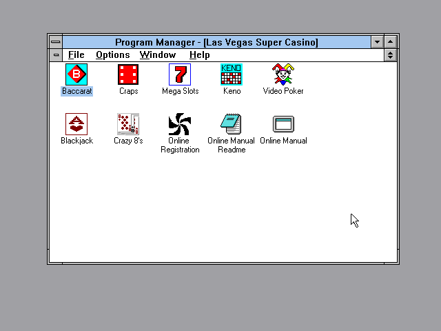 Title screen of Las Vegas Super Casino