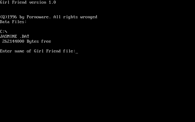Title screen of GirlFriend