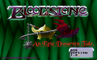 Title screen of Bloodstone: An Epic Dwarven Tale