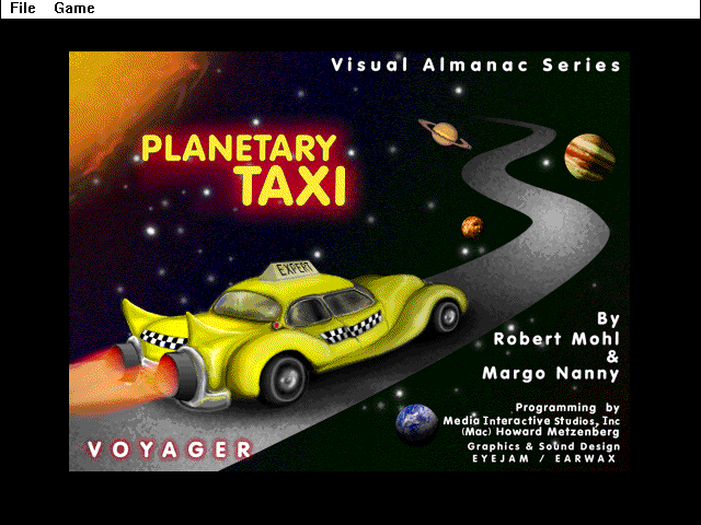 Title screen of Planetary Taxi