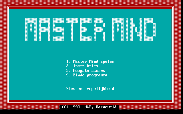 Title screen of Master Mind