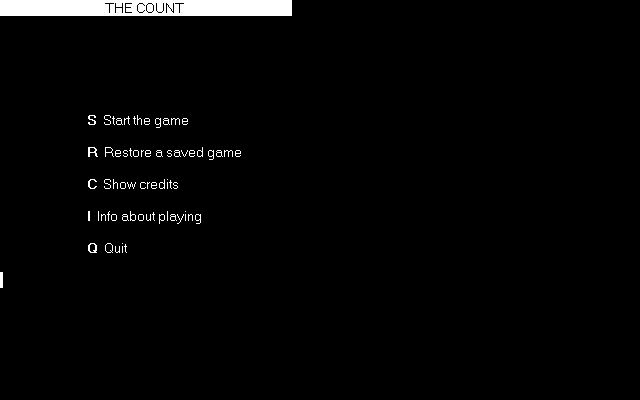 Title screen of The Count