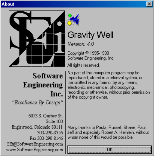 Title screen of Gravity Well