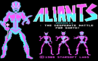 Title screen of Aliants: The Desperate Battle For Earth!