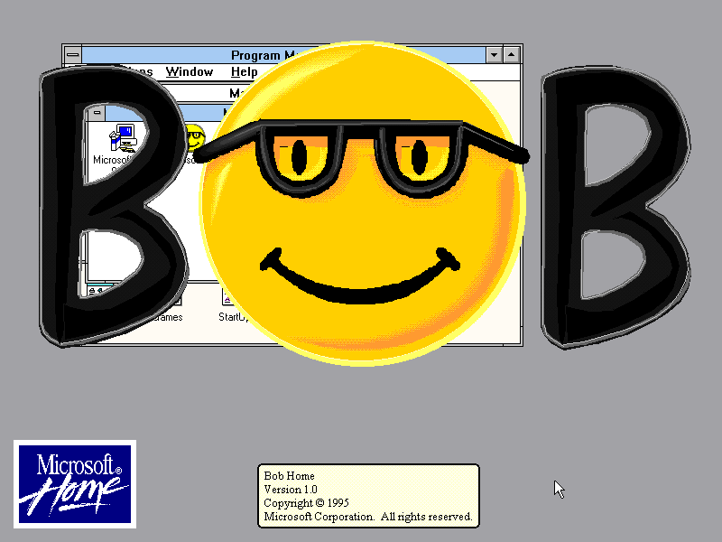 Title screen of Microsoft BOB