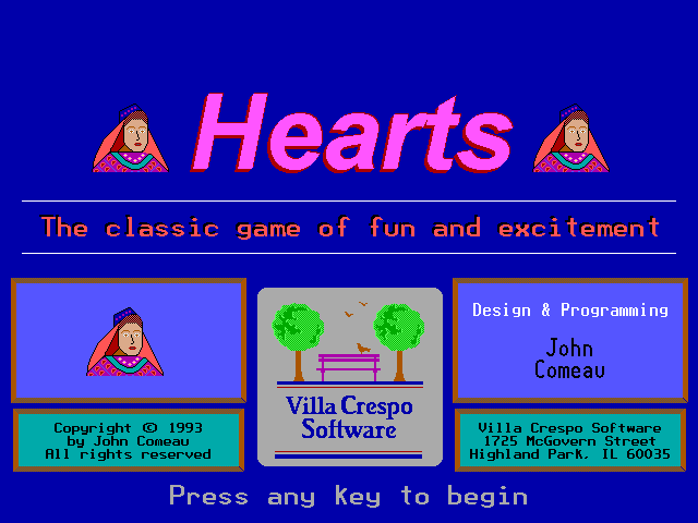 Title screen of Hearts
