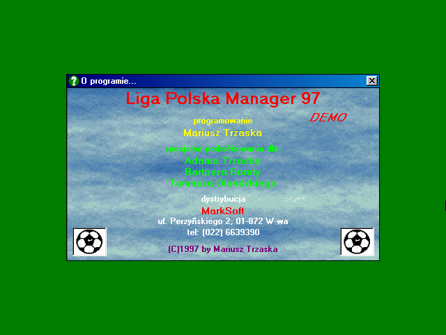 Title screen of Liga Polska Manager '97