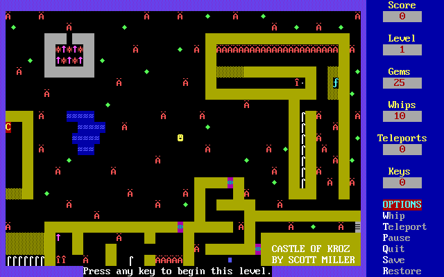 Gameplay of Return to Kroz