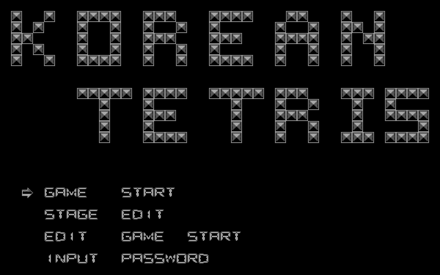 Title screen of Korean Tetris