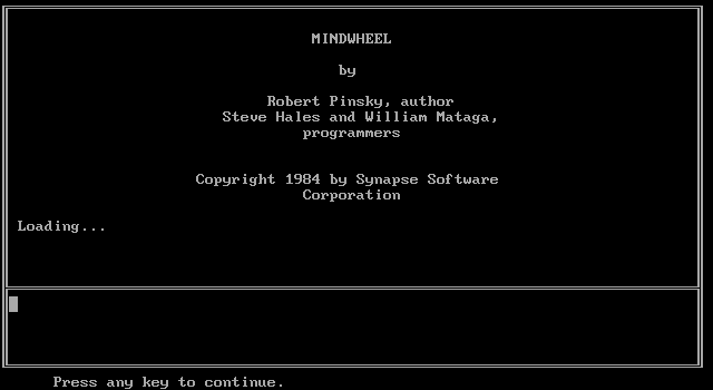 Title screen of Mindwheel
