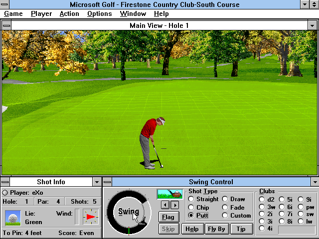 Gameplay of Microsoft Golf 2.0