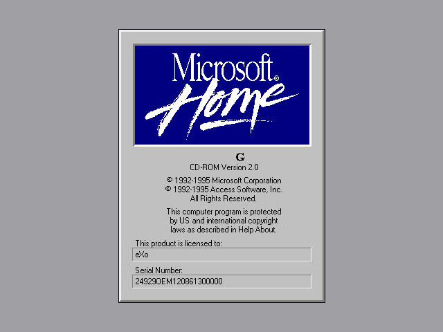 Title screen of Microsoft Golf 2.0