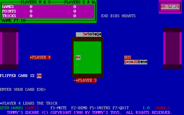 Gameplay of Tommy's Euchre
