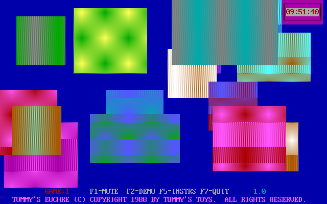 Title screen of Tommy's Euchre