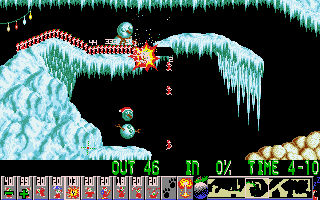 Gameplay of Xmas Lemmings 1991
