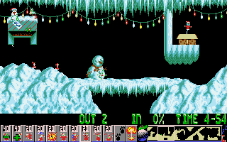 Gameplay of Xmas Lemmings 1991