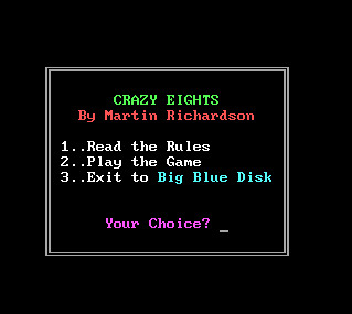 Title screen of Crazy Eights