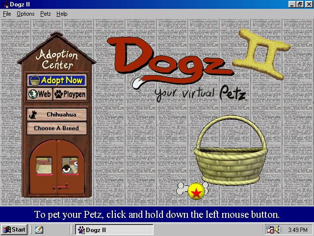 Title screen of Dogz II: Your Virtual Petz