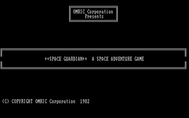 Title screen of Space Guardian