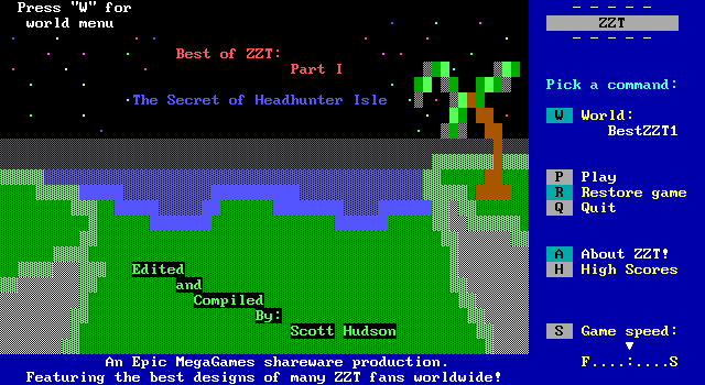 Title screen of Best of ZZT