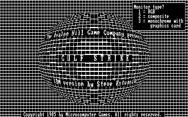 Title screen of Gulf Strike