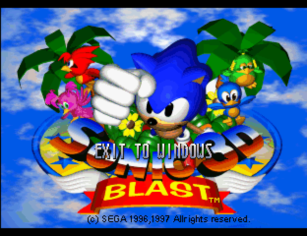 Title screen of Sonic 3D Blast