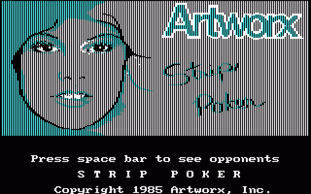 Title screen of Strip Poker: A Sizzling Game of Chance