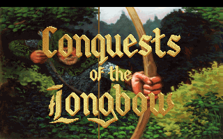 Title screen of Conquests of the Longbow: The Legend of Robin Hood