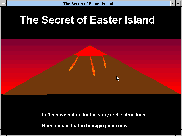 Title screen of The Secret of Easter Island