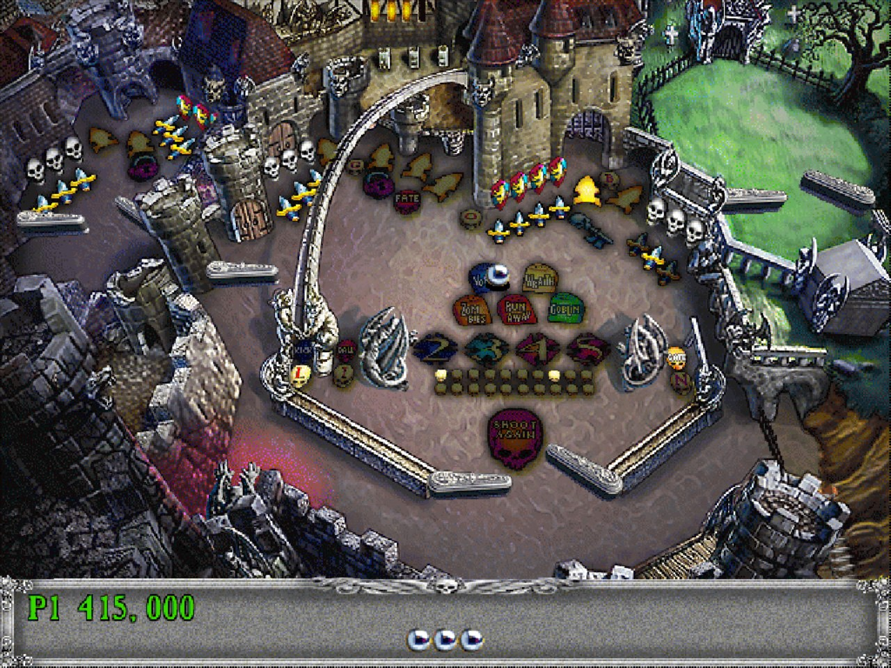 Gameplay of 3-D Ultra Pinball: Creep Night