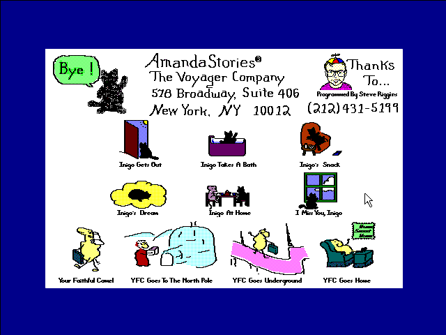 Title screen of Amanda Stories